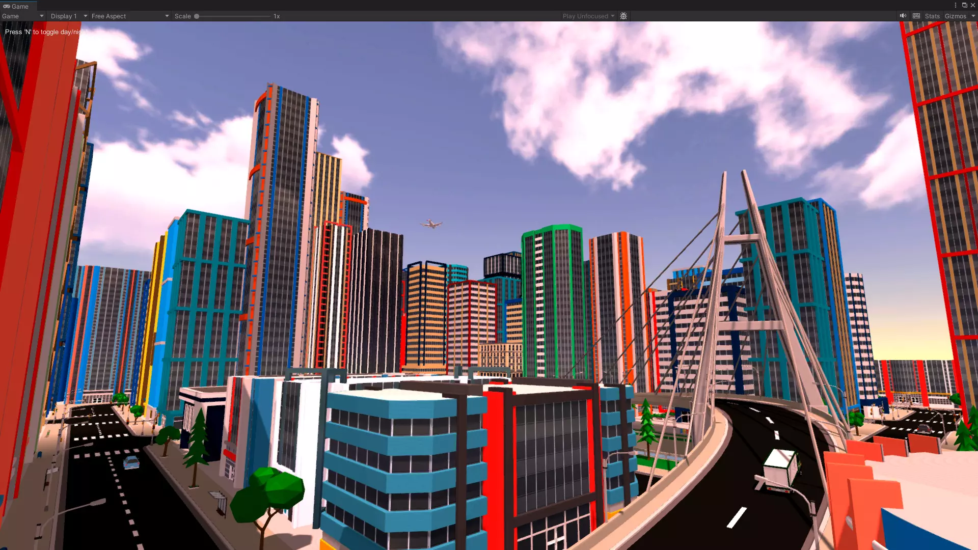 Colorful low-poly city